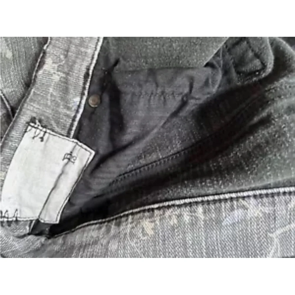 R13 Printed Boyfriend Jeans Faded Black Floral with Leopard Print Cutouts Sz 28 - Picture 5 of 7